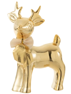 J-Line - Scultura Alce Arco - Porcellana Oro