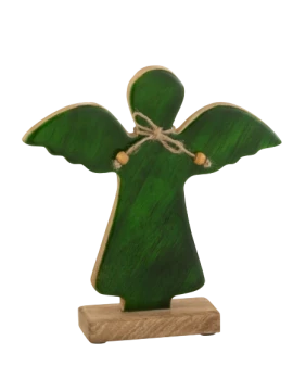 J-Line - Angel Decoration + Foot - Green Glass