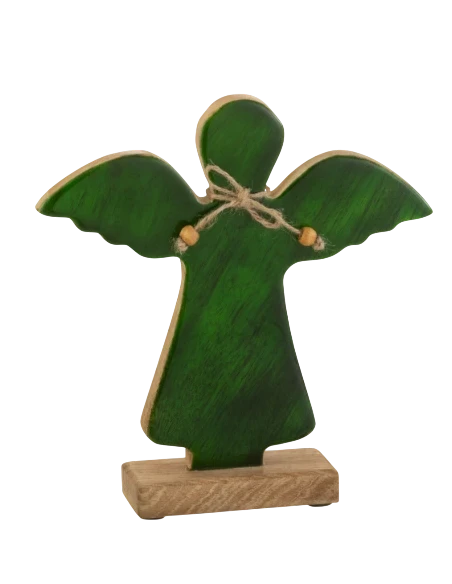 J-Line - Angel Decoration + Foot - Green Glass