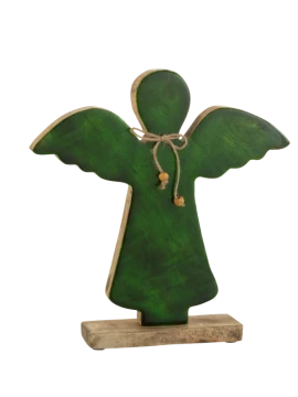 J-Line - Angel Decoration + Foot - Green Glass