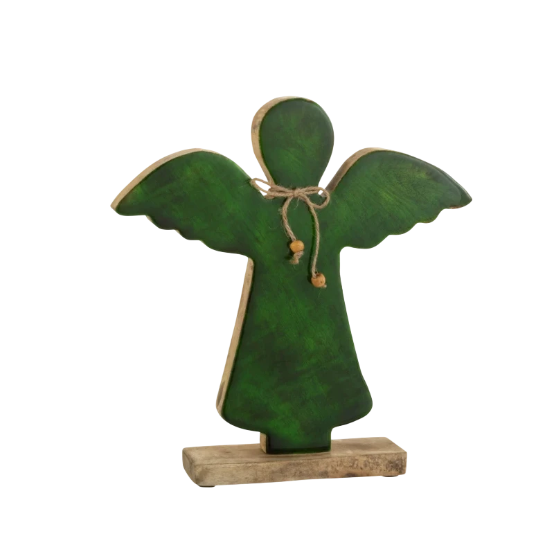 J-Line - Decorazione Angelo + Piede - Vetro Verde