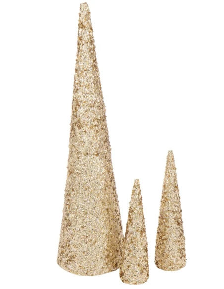 J-Line - Sequin Cone Decoration - Gold