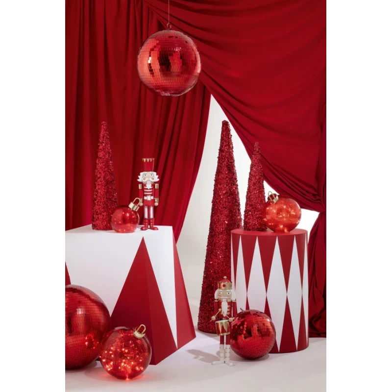 J-Line - Decorazione Cono Paillettes - Rosso