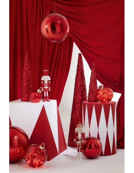 J-Line - Sequin Cone Decoration - Red