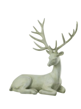 J-Line - Lying Deer Decoration - Blue Grey