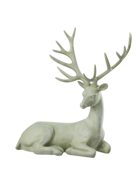J-Line - Lying Deer Decoration - Blue Grey