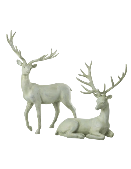 J-Line - Decorazione Cervo Caminando - Blu Grigio