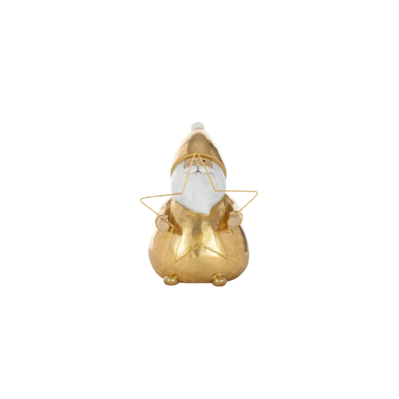 J-Line - Decorazione Babbo Natale Led Stella - Oro
