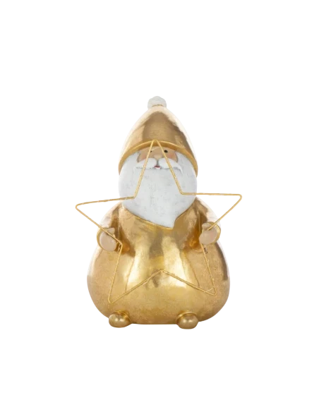 J-Line - Decorazione Babbo Natale Led Stella - Oro