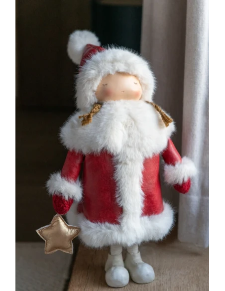 J-Line - Decorazione Bambina Stella nella Mano - Multicolore