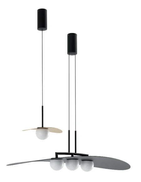 Redo Group - Cody Pendant Lamp - Black and Matt Gold