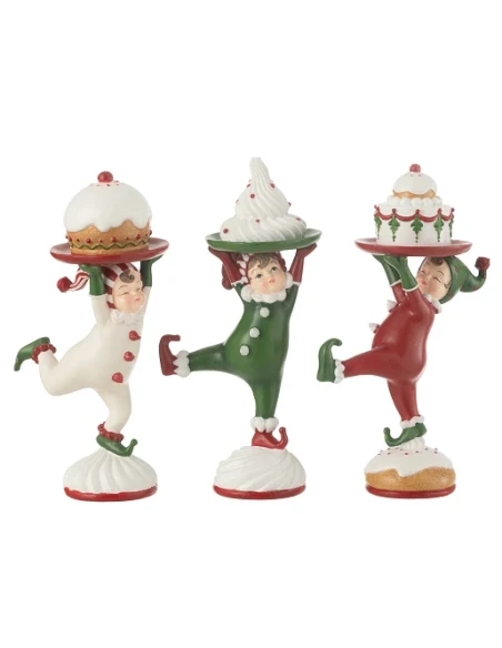 J-Line - Decorazione Elfe Pasticceria - Multicolore