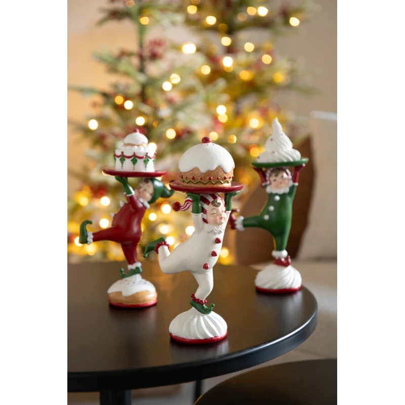 J-Line - Decorazione Elfe Pasticceria - Multicolore