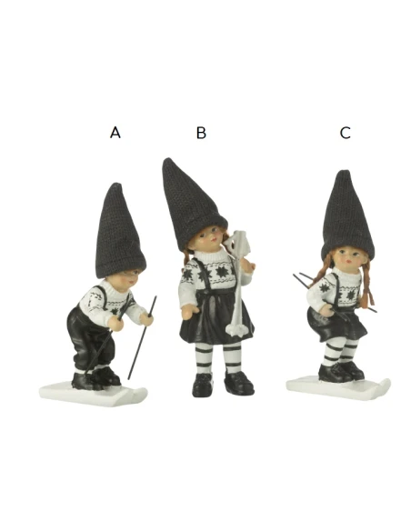 J-Line - Decorazione Bambini Sci Piccolo - Nero / Bianco