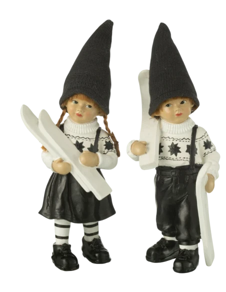 J-Line - Decorazione Bambini Sci Grande - Nero / Bianco
