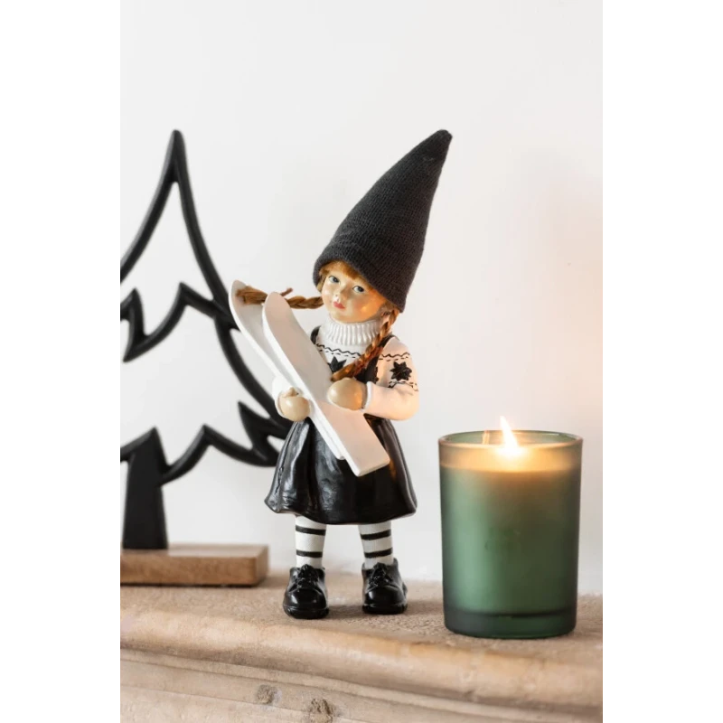 J-Line - Decorazione Bambini Sci Grande - Nero / Bianco