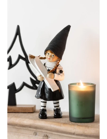 J-Line - Decorazione Bambini Sci Grande - Nero / Bianco