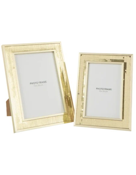 J-Line - Mirror Photo Frame - Gold Glass