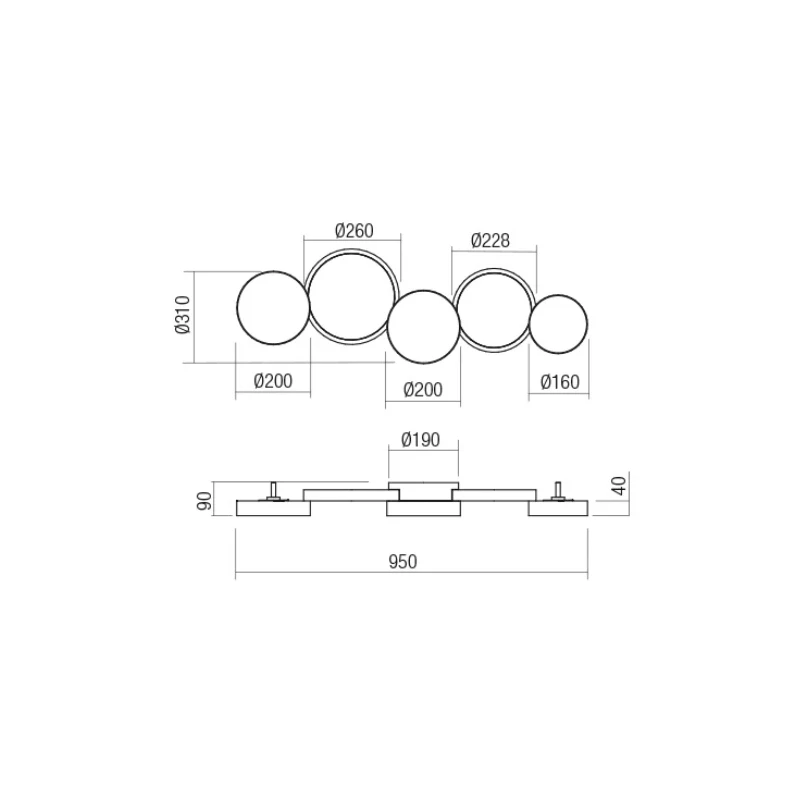 Redo Group - Cronos Lampada da Soffitto - Nero Opaco