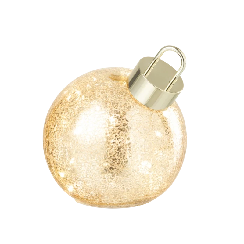 J-Line - Pallina Di Natale Led - Vetro Oro
