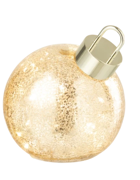 J-Line - Pallina Di Natale Led - Vetro Oro