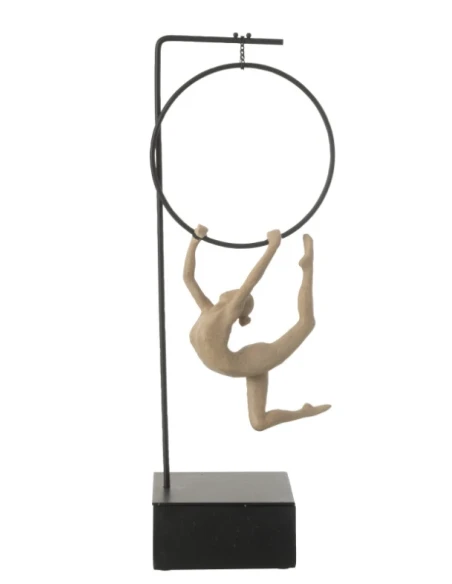 J-Line - Alpha Hoop Gymnastics Sculpture - Beige / Black
