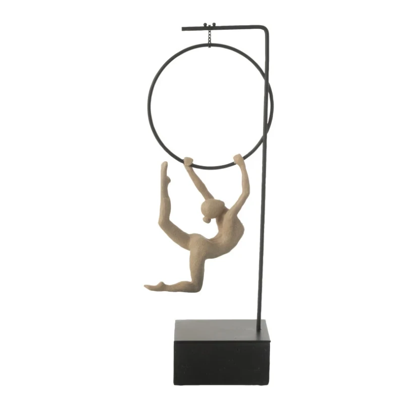 J-Line - Alpha Hoop Gymnastics Sculpture - Beige / Black