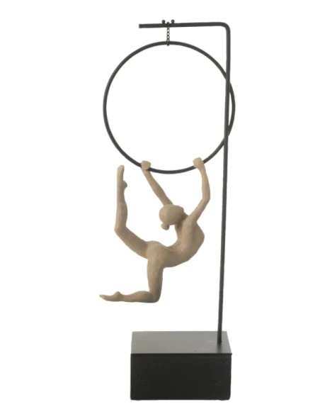 J-Line - Alpha Hoop Gymnastics Sculpture - Beige / Black