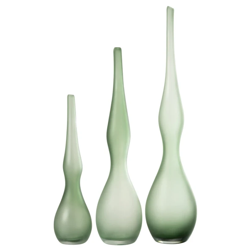 J-Line - Adria Curved Flute Vase - Mint Green