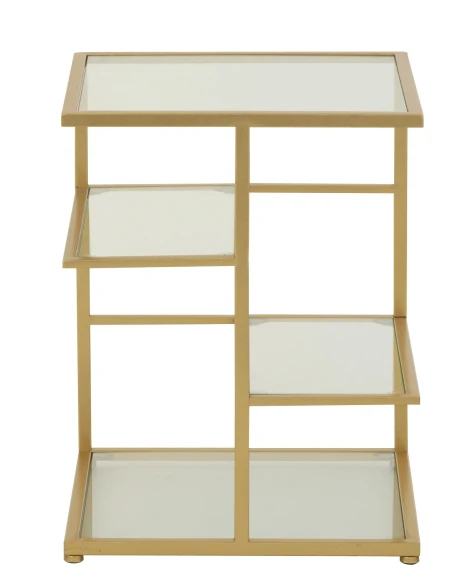 J-Line - Tavolino Metallo e Vetro - Oro