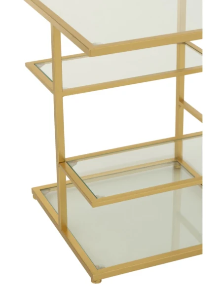 J-Line - Metal and Glass Coffee Table - Gold