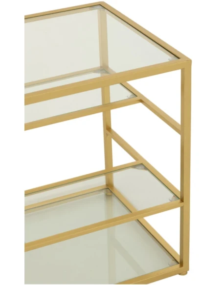 J-Line - Metal and Glass Coffee Table - Gold