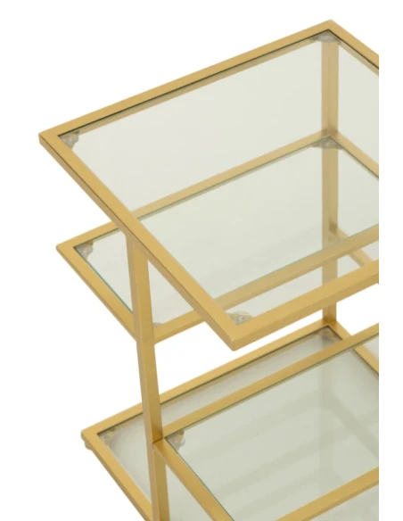 J-Line - Tavolino Metallo e Vetro - Oro