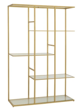 J-Line - Metal and Glass Shelf - Gold