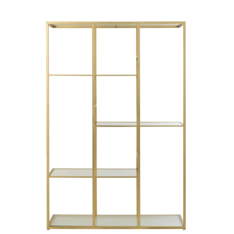 J-Line - Scaffale Metallo e Vetro - Oro