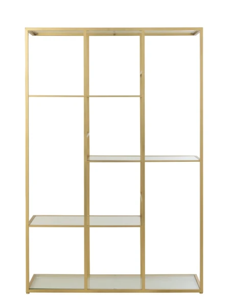 J-Line - Metal and Glass Shelf - Gold