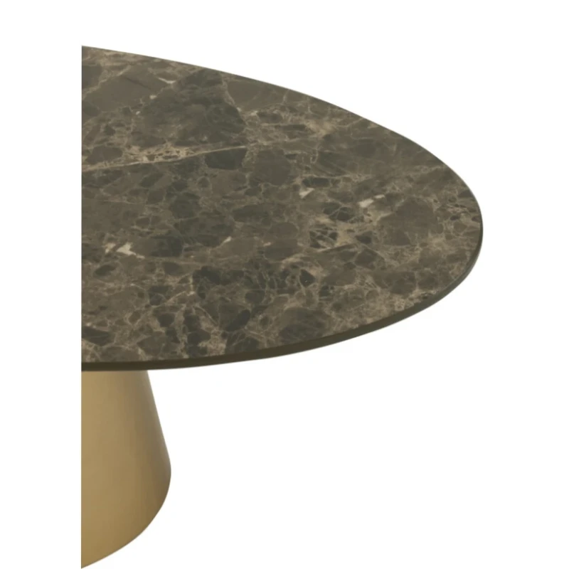 J-Line - Set of 2 Coffee Tables - Marble Effect / Bronze