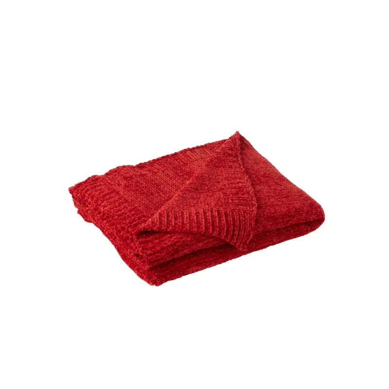 J-Line - Chenille Blanket - Red