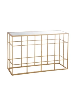 J-Line - Metal and Glass Bar Console Table - Gold