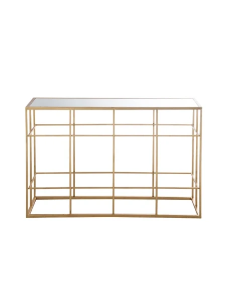 J-Line - Metal and Glass Bar Console Table - Gold