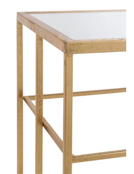 J-Line - Consolle Sbarre Metallo e Vetro - Oro