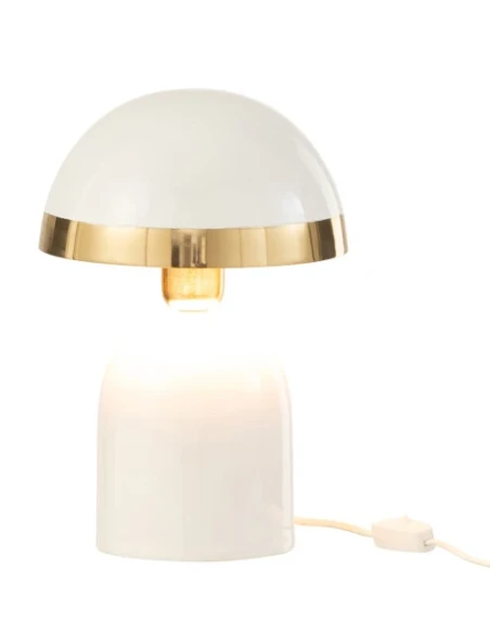J-Line - Gold Edge Table Lamp - Glossy White