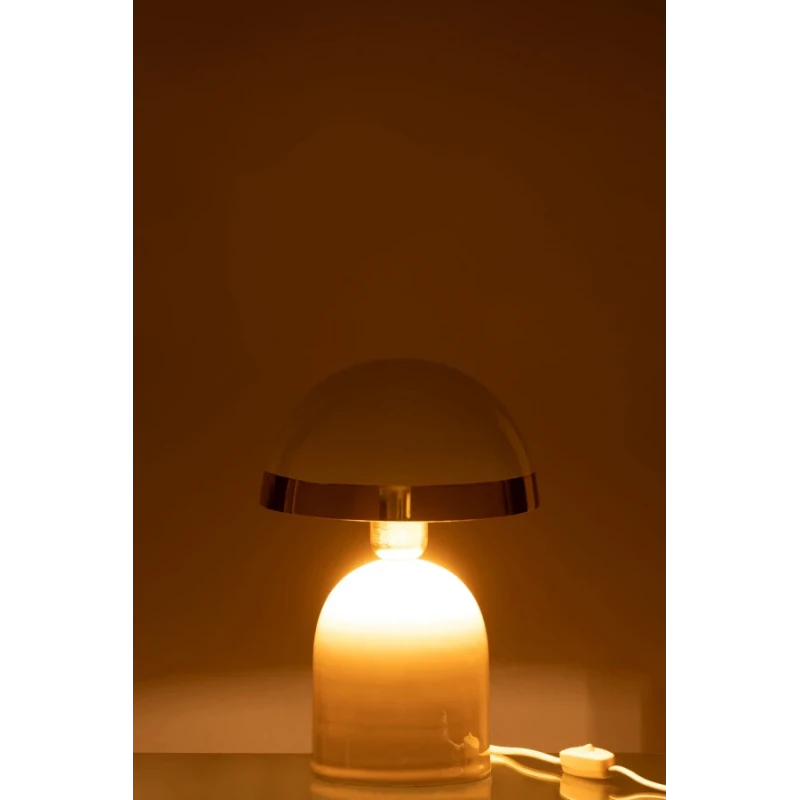 J-Line - Gold Edge Table Lamp - Glossy White