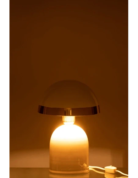 J-Line - Gold Edge Table Lamp - Glossy White