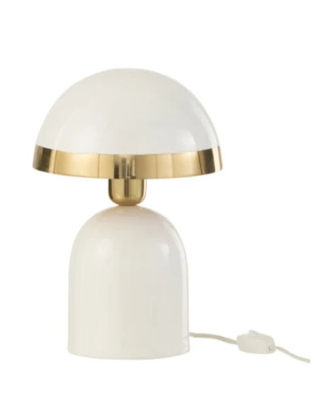 J-Line - Gold Edge Table Lamp - Glossy White