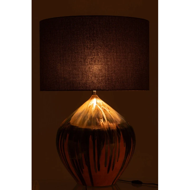 J-Line - Striped Paint Table Lamp - Multicolored Ceramic