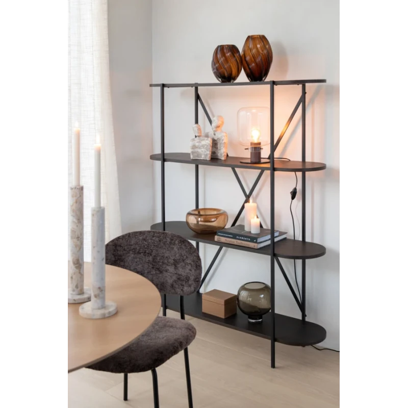 J-Line - Oval Shelf - Dark Brown