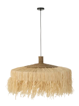 J-Line - Round Pendant Lamp - Natural Raffia