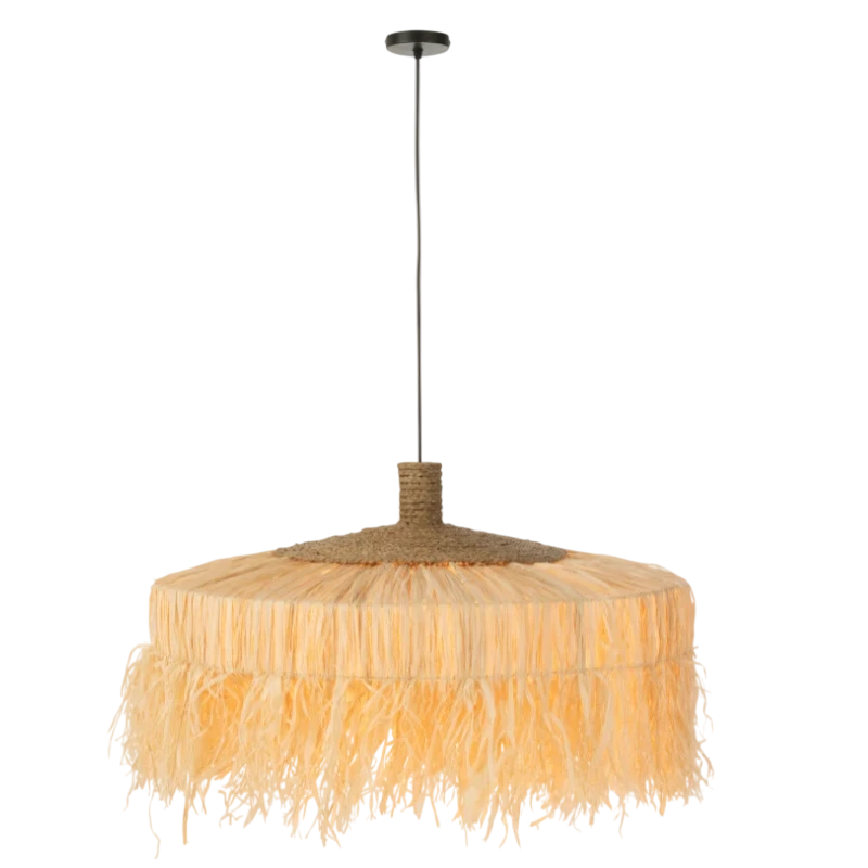 J-Line - Round Pendant Lamp - Natural Raffia