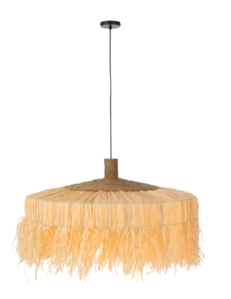 J-Line - Round Pendant Lamp - Natural Raffia